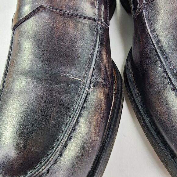 MAGNANNI THE MAINE DRESS LOAFERS US 8.5 M REED BROWN DISTRESSED SLIP-ON SHOES - Picture 9 of 13